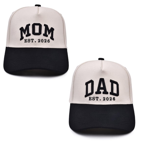 Ludearly Mom and Dad Est 2026 Matching Hats | Pregnancy Announcement Gifts for Couple | Parents to Be Gifts New Mom & Dad