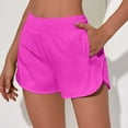 thumbnail image 2 of vigerkar Women's Athletic Shorts High Waisted Running Shorts Pocket Sporty Short Gym Elastic Workout Shorts Hot Pink, L, 2 of 5