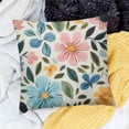 thumbnail image 2 of Spring Pillow Covers Cute Watercolor Colorful Floral Throw Pillow Covers,Summer Yellow Blue Pink Flower Pillowcase Farmhouse Decorative, 2 of 5