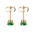 thumbnail image 4 of Clara Pucci 2Ct Emerald Round Cut VVS1 Push Back Stud 14k Solid hypoallergenic Gold Designer Earrings For May, 4 of 7