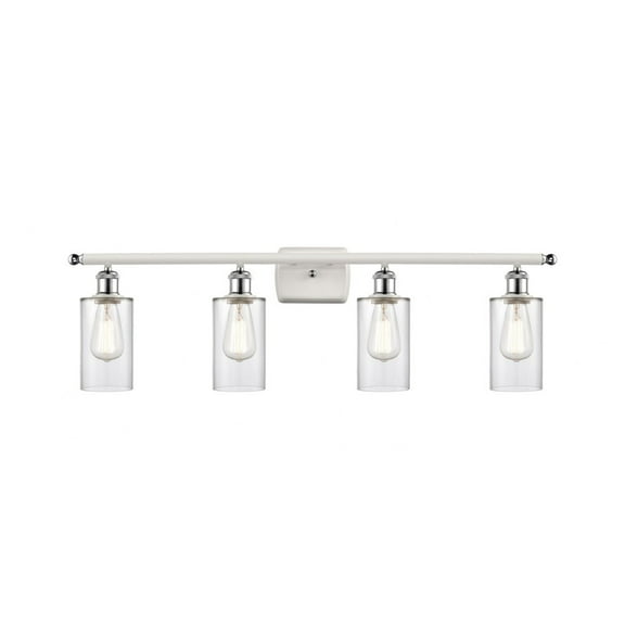 516-4W-WPC-G802 Innovations Lighting Clymer - 4 Light Bath Vanity In Art Deco Style-12 Inches Tall and 36 Inches Wide-White/Polished Chrome