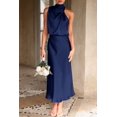 thumbnail image 2 of Vestido PRETTYGARDEN Satén sin Mangas con Cuello Simulado Maxi XXL, 2 of 8