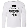 thumbnail image 3 of Inktastic Easily Distracted by Pigs Long Sleeve Youth T-Shirt, 3 of 5