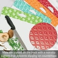 thumbnail image 3 of Cut N' Funnel 4 Pack Large Non-Slip Flexible Plastic Cutting Board Mat with Patterned Colored Borders, 3 of 7