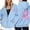 Light Blue, variant on NinXxx Women's Cancer Awareness Zip Up Hoodie Pocket Drawstring Casual Sweatshirt Pink L