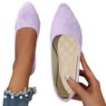 thumbnail image 4 of Commforr Chaussures à Enfiler pour Femmes, Chaussures Mignonnes pour Femmes, Chaussures Plates pour Femmes à Enfiler Confortables pour la Marche Ballerines Chaussures Ballerines Mignonnes pour Dames Escarpins à Petit Talon Compensé Style Poupée, Violet Pâle, 9, 4 of 4