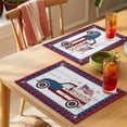 thumbnail image 4 of Independence Day Placemats Set of 8, American Flag Truck on Rustic Wooden Grain Non-Slip Place Mats Washable Table Mats for Kitchen Dining Table Decorations Indoor/Outdoor, 4 of 9