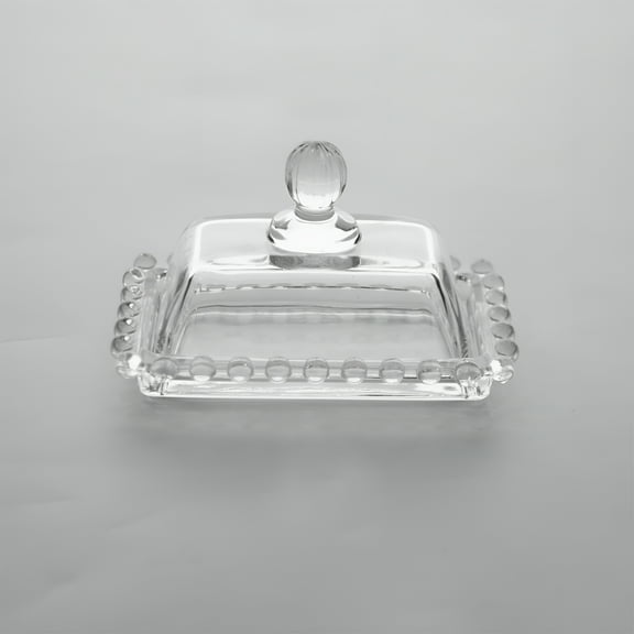 ACDANC Art Glass Butter Dish with Lid,Classic Covered 2-Piece Butter Container For Countertop,Multi-Purpose Preserving Serving Dessert Tray Bowl,Dishwasher Safe