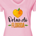 thumbnail image 4 of Inktastic Orlando Florida Orange in Heart Women's V-Neck T-Shirt, 4 of 5