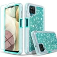 thumbnail image 1 of Samsung Galaxy A42 5G Phone Case, [Not Fit Samsung A41] with [Tempered Glass Screen Protector], Military Grade 12 Feet Drop Proof Phone Cover With Glitter Spot Diamond-Teal, 1 of 7