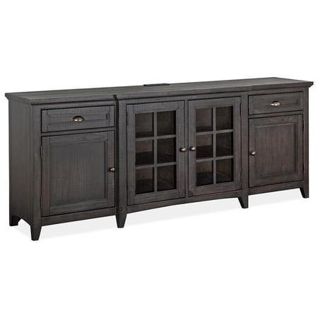 Bowery Hill 80" Entertainment Console in Graphite With Glass Doors