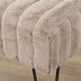 thumbnail image 5 of Home Soft Things Super Soft Faux-Fur Upholstered Bench Ottoman, Light Brown, 46"x16"x22", 5 of 6