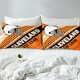 thumbnail image 3 of Erosebridal Housse de Couette de Rugby Simple pour Garçons, Literie de Sport à Rayures Taille Simple, Décoration de Jeu de Soccer (Cleveland), Réversible, Légère, 2 Pcs (Sans Couette), 3 of 6