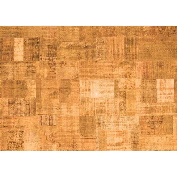 Ahgly Company Indoor Rectangle Patchwork Orange Transitional Area Rugs, 2' x 5'
