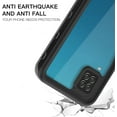 thumbnail image 4 of Samsung Galaxy A12 Waterproof Case with Built-in Screen Protector Dustproof Shockproof Drop Proof Heavy Duty Phone Case, Rugged Full Body Underwater Protective Cover for Samsung Galaxy A12 (Black), 4 of 5