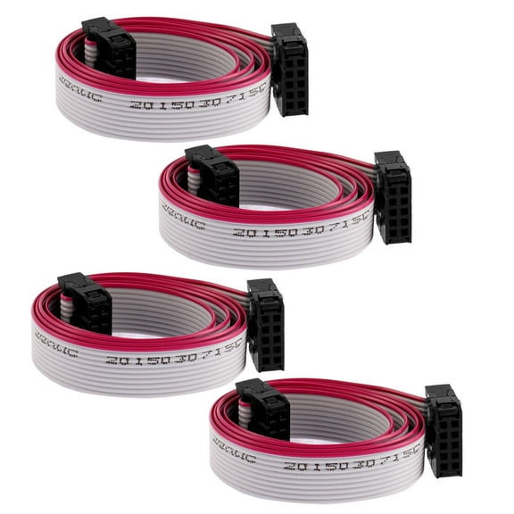 4 Pcs 10 Pin 10 Wire IDC Socket Flat Ribbon Cable 50cm Long