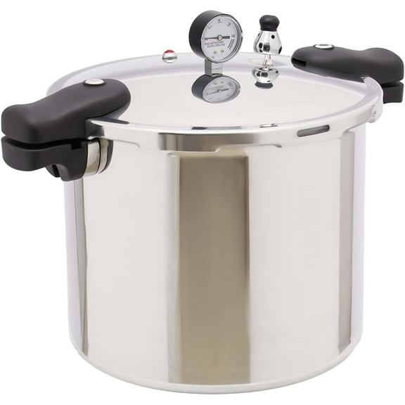 22L Pressure Canner Aluminum Pressure Cooker with Steam Guage, Thickened Kitchen Cookware