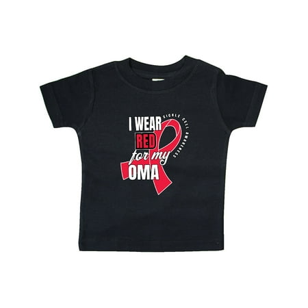 

Inktastic Sickle Cell Awareness I Wear Red For My Oma Gift Baby Boy or Baby Girl T-Shirt