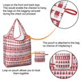 thumbnail image 4 of 5 Pack Foldable Shopping Bag,Red Christmas Pattern Reusable Grocery Bags with Pockets,Large Reusable Tote Bags with Handles Waterproof & Lightweight, 4 of 6