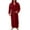 Red XXXXXL, variant on Men Soft Coral Fleece Solid Color Pockets Long Bath Robe Home Gown Sleepwear