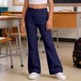 thumbnail image 5 of HAOTAGS Girls School Uniform Pants, Elatic Waist Solid Color Flared Pants Navy Size 7, 5 of 5