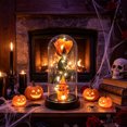 thumbnail image 6 of Eliaeconx Lighted Halloween Ghost Figurine, Holding Spooky Rose, LED Pumpkin Base for Tabletop, Spooky House, Indoor Party Decor, 6 of 6