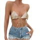 thumbnail image 1 of Gibobby Camisola colgante de cuello halter de lentejuelas de metal sexy de color sólido para mujer(Dolado,Talla única), 1 of 5