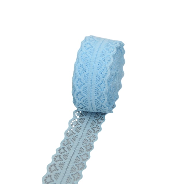 Bearachild Cinta de encaje de moda - Cinta decorativa de cinta de regalo de artesanía de patrón duradero y hermoso Tela de costura y artesanía E3-6 lago azul