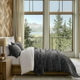 thumbnail image 3 of EVERGRACE Velvet Quilt Set King Size, Luxurious Soft Quilted Bedding Sets, Lightweight Velvet Comforter for All Season, Striped Channel Bedspread Coverlet with 2 Shams, Washed Black, 3 of 8