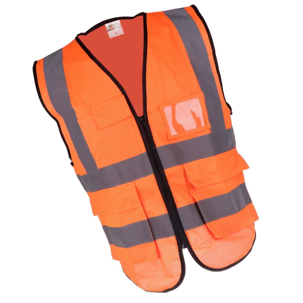 Mens Yellow or Orange HIGH VISIBILITY Vest Safety Waistcoat Hi Vis Viz Jacket 