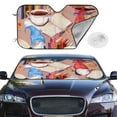 thumbnail image 2 of Fotbe Gnomes Books Tea Cups Car Windshield Sunshade | Sun Visor Protector Front Window Shade, Keeps Out UV Rays, Keeps Your Vehicle Cool-Small, 2 of 7