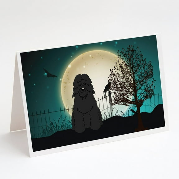 Caroline'sTreasures Scary Bouvier des Flandres Halloween Greeting Cards with Envelopes, 5" x 7" (8 Count)