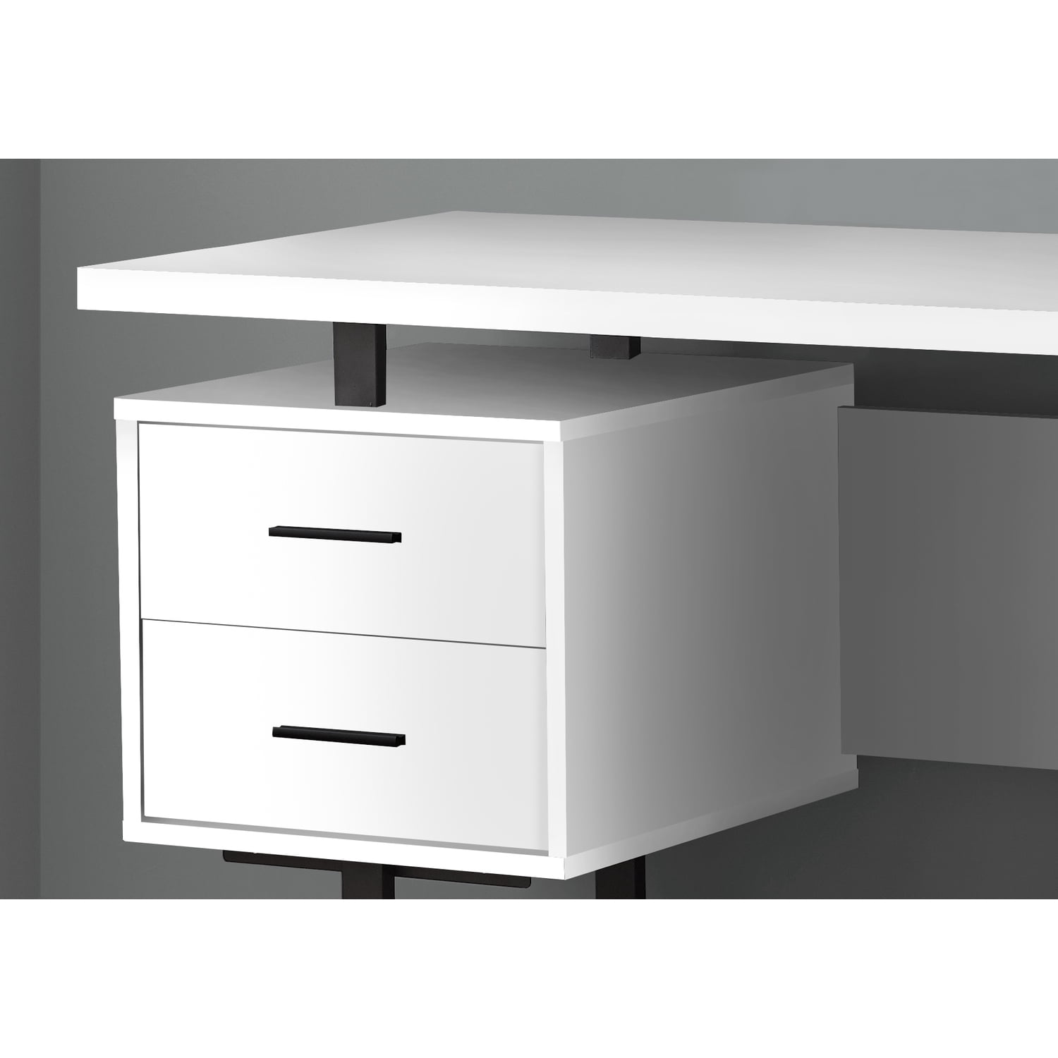 Monarch Specialties Computer Desk, Home Office, Laptop, Storage Drawers, 60"L, Work, White Laminate