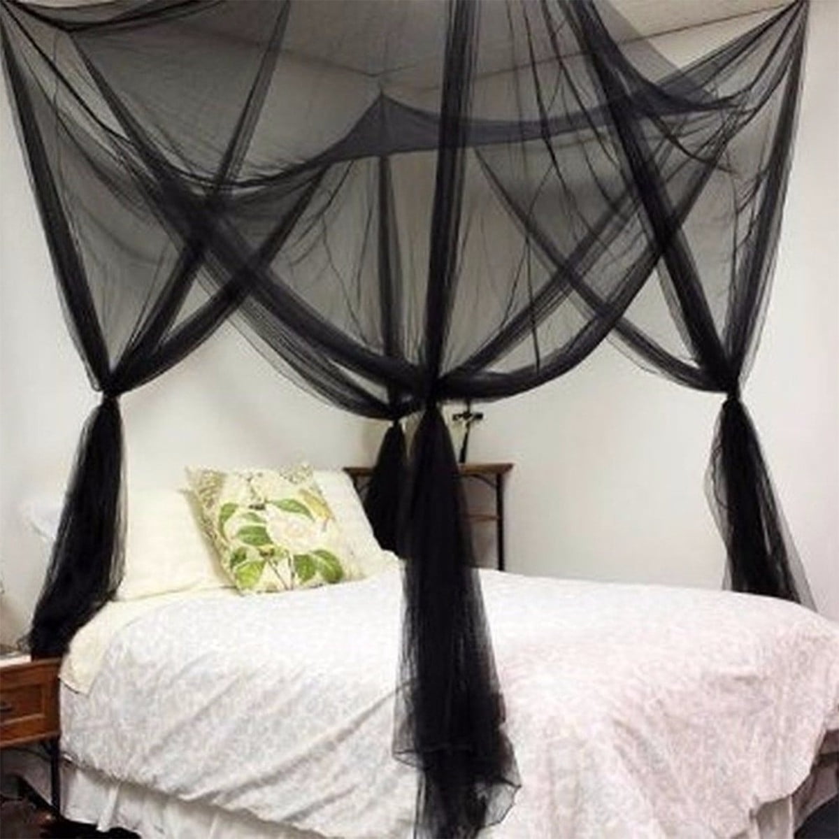 4 Corner Mosquito Net Mesh Canopy Insect Queen King Size Netting Curtain Dome