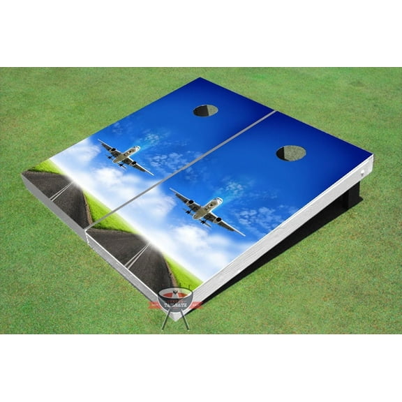 Plane Take Off #3 Theme Cornhole Boards