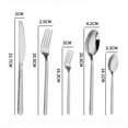 thumbnail image 2 of Home Teaspoons Stone Pattern Handle Eating Utensils Forks Knife Spoons Set Flatware Cutlery Set Stainless Steel SILVER, 2 of 8
