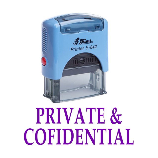PRIVATE & CONFIDENTIAL Self Inking Rubber Stamp Office Stationary Custom Shiny Stamp