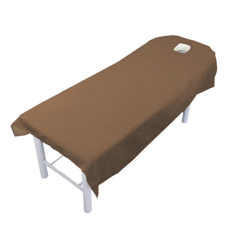 Massage Table Sheet with Face Hole Washable Reusable Massage Table Cover Solid Color Washable Reusable for Beauty Salon Massage Table Sheet with Face Hole Massage Table  Gray 120cmx190cm Opening - image 3 of 7