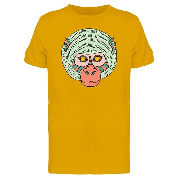 Yellow Eyed Monkey Tribal Art T-Shirt Men -Image by Shutterstock, Male x-Large