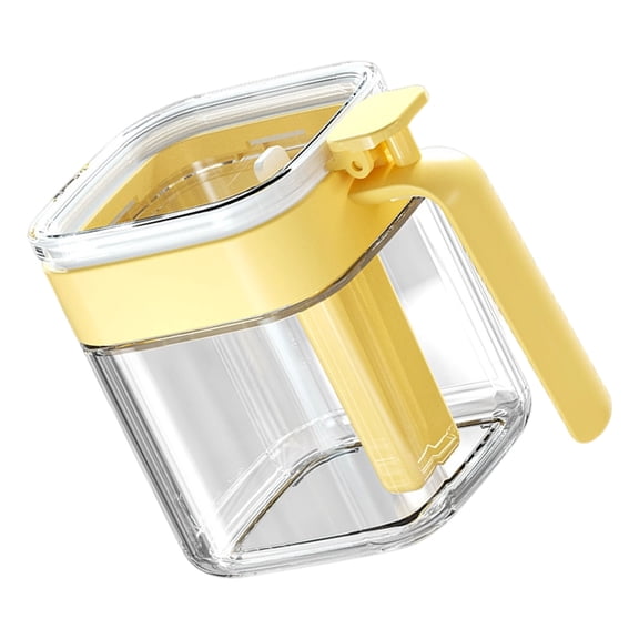 Clear Hygroscopic Glass Salt Jar With Removable Spoon Compartment & Lid