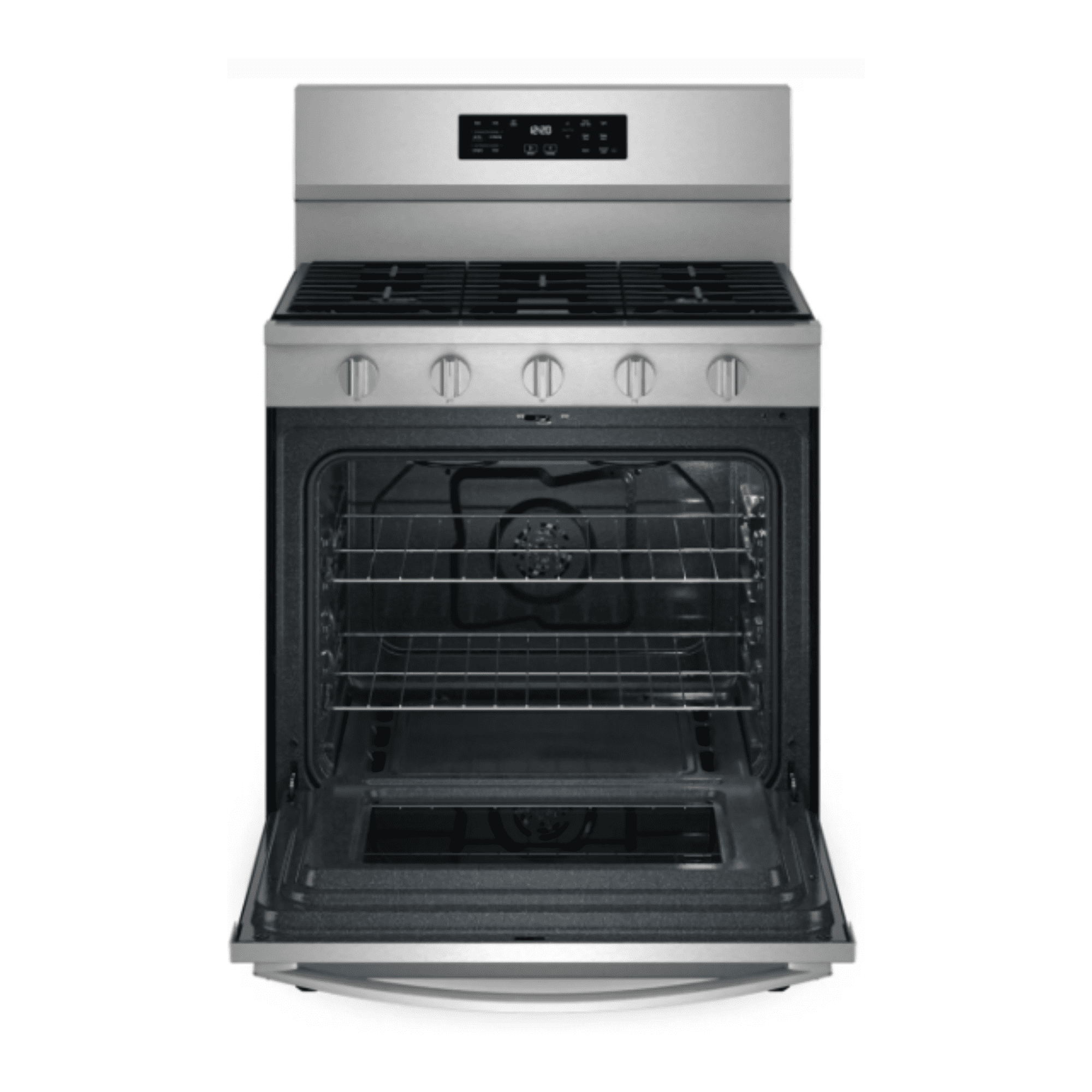 Whirlpool 30 Inch Freestanding Gas Range with 5 Sealed Burners, 5.0 cu. ft. Convection Oven, SpeedHeat  in Stainless Steel WFGS5030RS