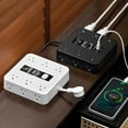 thumbnail image 4 of 16 in 1 Power Strip Surge Protector, 16-in-1 Power Strip with Switch & Surge Protection, 16 in 1 Surge Protector, 16 Ac Outlets, 3 USB & 2 Type-C Ports, Time Display for Home,Office (White), 4 of 7