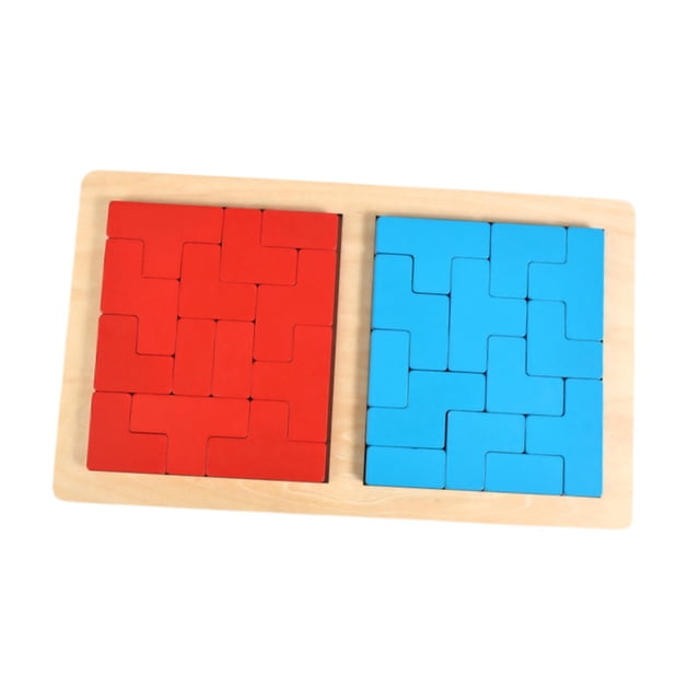 Rompecabezas de madera, bloques de patrones, juego de inteligencia 3D, bloques geométricos, juego de ingenio, regalo para niñas