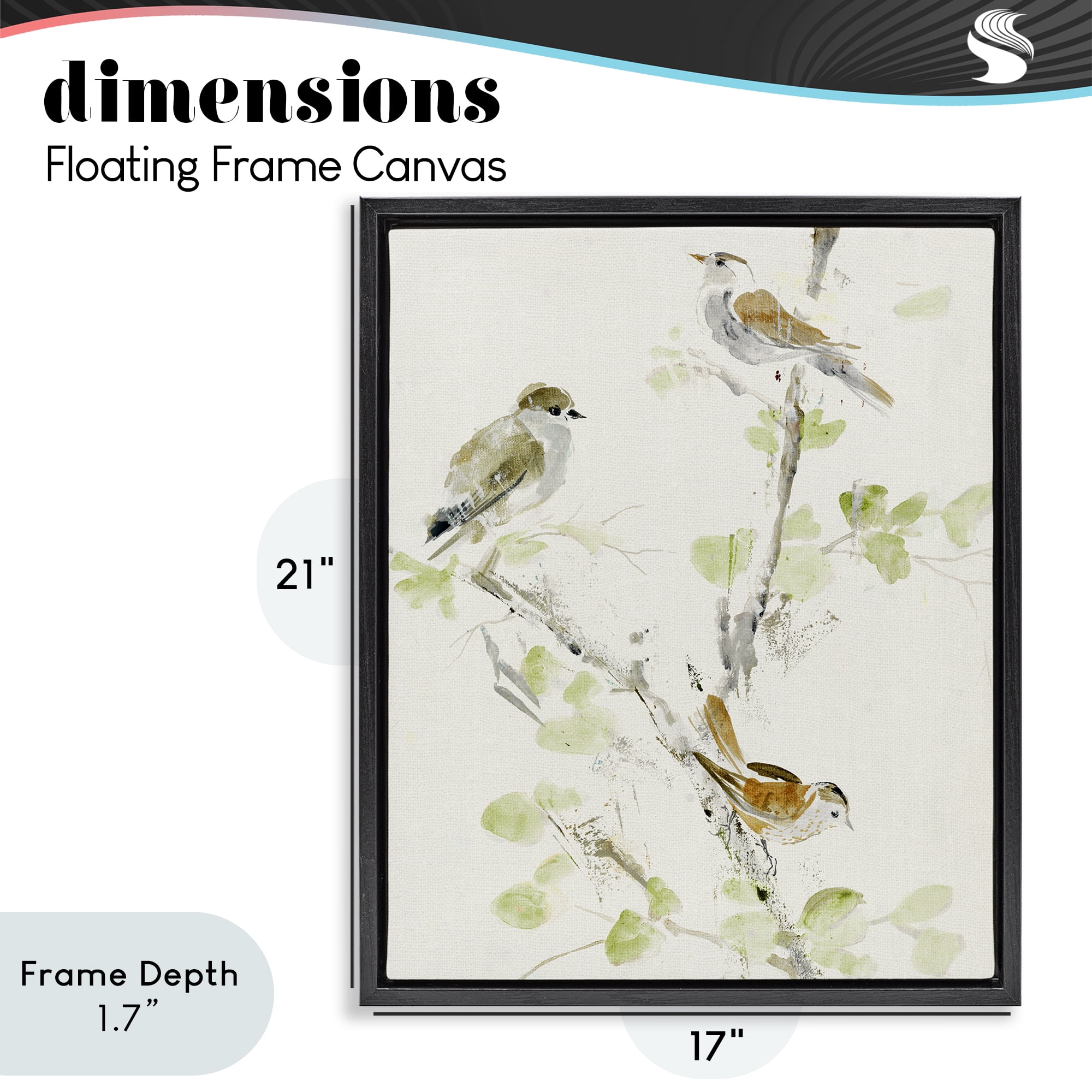 Stupell Industries Delicate Feathers Abstraction Black Framed Floater Canvas Wall Art, design by Lorenzo Collective