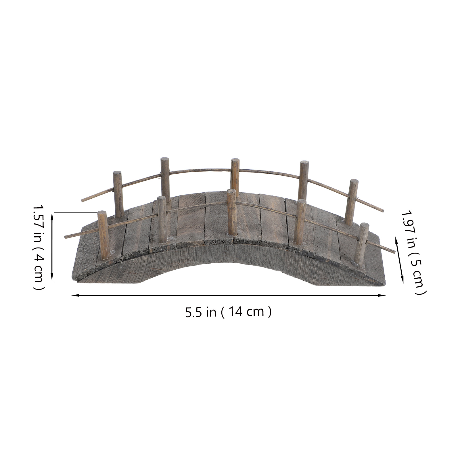 Mini Pont En Bois Pour Jardin Miniature, Terrarium, Maison De Poupée - Décoration Paysage DIY - 14 Cm