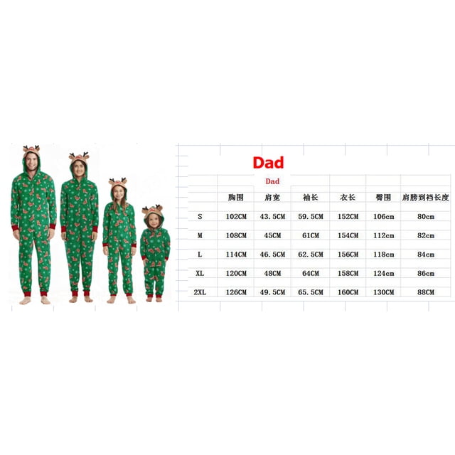 Tenues Parent-Enfant de Noël, Combinaison à Capuche à Manches Longues Imprimé Dessin Animé Tenue Décontractée