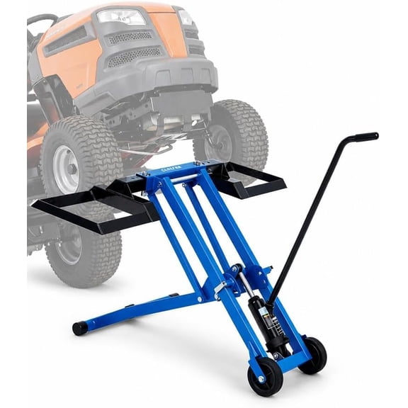 Strundghti Heavy-Duty Hydraulic Lawn Mower Jack Lift 500 Lbs with Adjustable Tire Frame & Casters, Carbon Steel Lift for Riding Mowers & ZTRs