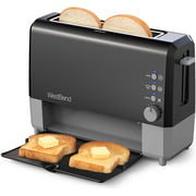 77224 Toaster 2 Slice QuikServe Wide Slot Slide Through with Bagel and Gluten-Free Settings and Cool Touch Exterior Includes Removable Serving Tray, Black
