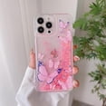 thumbnail image 2 of Compatible with iPhone 13 Pro?Glitter Butterfly Case?Glow in The Dark Women Girls Girly Bling Sparkle Flowing Quicksand Light up Case Soft TPU Bumper Luminous Clear Phone Cover, Pink, 2 of 12