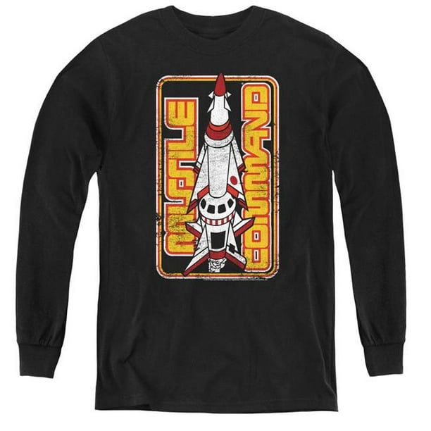 T-shirt à Manches Longues Atari & Missile-Jeunesse&44; Noir - Grand
